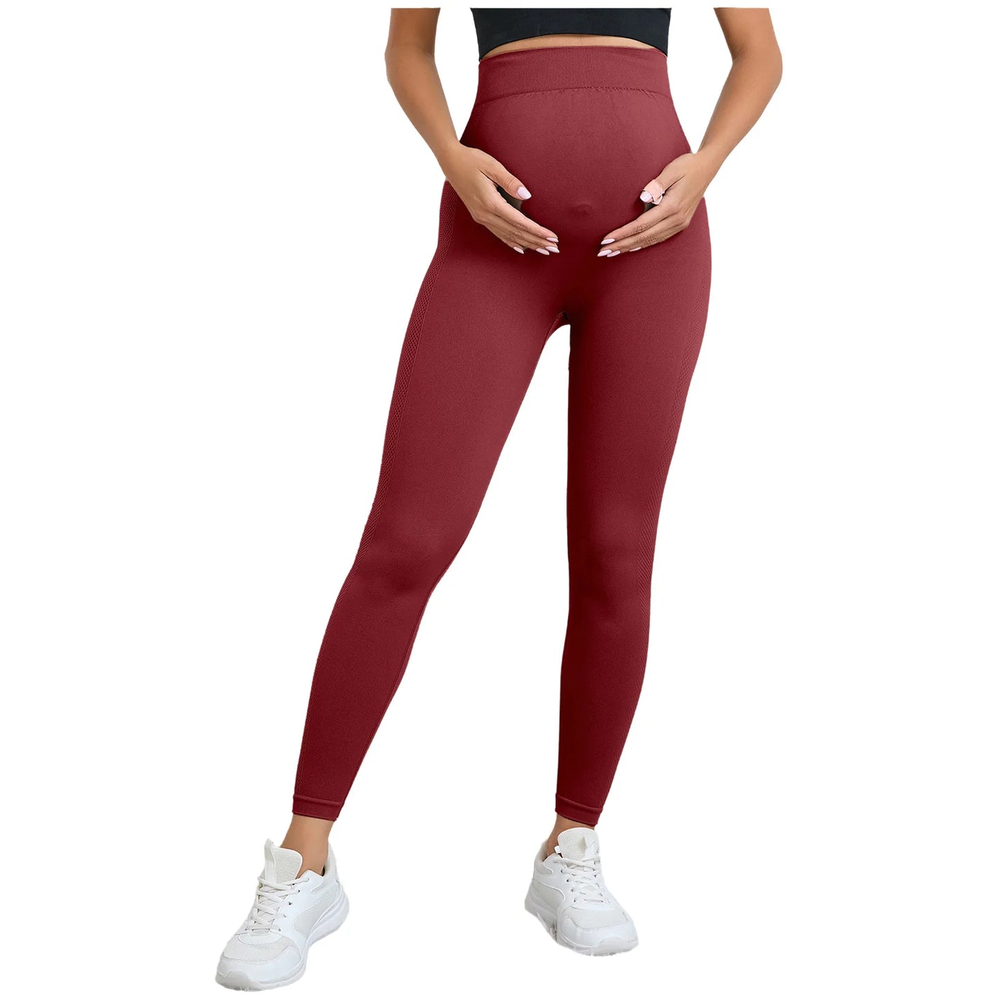 Maternity Casual Yoga Leggings with Belly Support Pregnant Woman High Waist Pilates Pants Trousers for Sports Workout Daily Wear