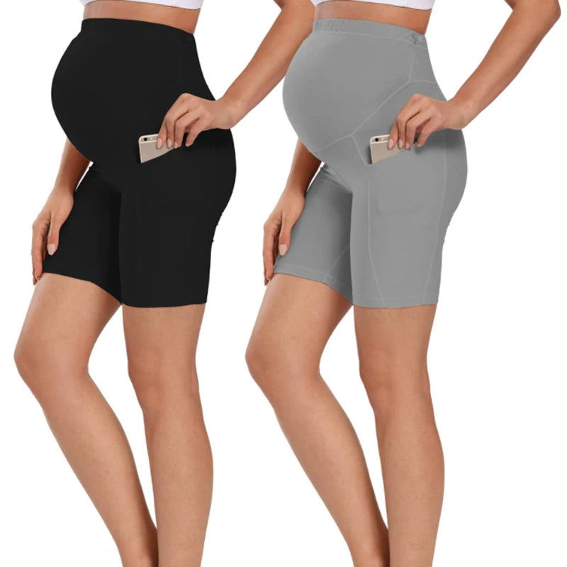 Plus Size S M L Xl Maternity Sports Hip Yoga Safety Pants Hip Fitness Running Shorts for Pregnant Women Leggings Clothes