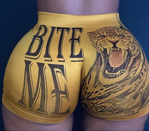 2020 Womens Shorts Summer Casual High Waist Short Pants Sports Outdoor Pants Dropping Print Elastic Waist Skinny