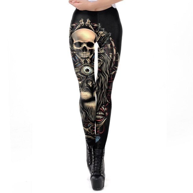 2021 New Cheap Punk Womens Fitness Legging Sugar Skull Leggings For Women Girl Pink Print Workout Fantastic Party Ankle Pants