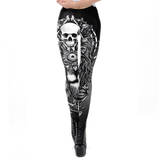2021 New Cheap Punk Womens Fitness Legging Sugar Skull Leggings For Women Girl Pink Print Workout Fantastic Party Ankle Pants