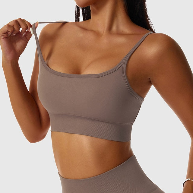 ASHEYWR New Seamless Sets Women Workout Shockproof Gather Undershirt Bra Two-Piece Set Slim Push Up Leggings Fitness Suit Female