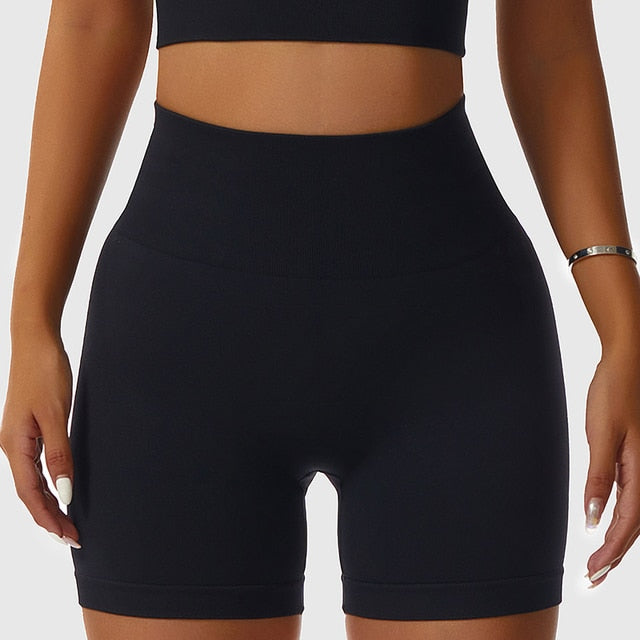 ASHEYWR New Seamless Sets Women Workout Shockproof Gather Undershirt Bra Two-Piece Set Slim Push Up Leggings Fitness Suit Female