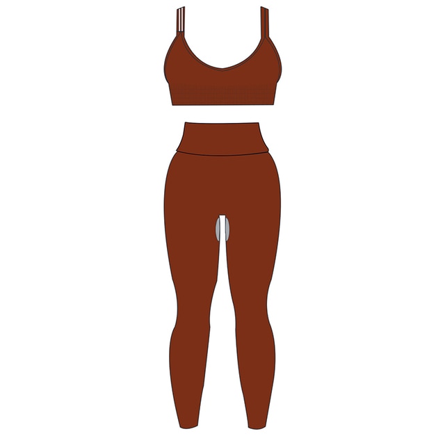 ASHEYWR New Seamless Sets Women Workout Shockproof Gather Undershirt Bra Two-Piece Set Slim Push Up Leggings Fitness Suit Female