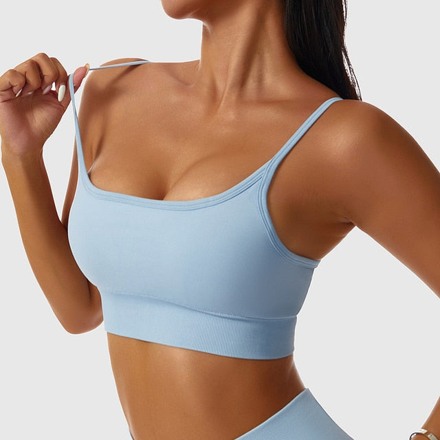 ASHEYWR New Seamless Sets Women Workout Shockproof Gather Undershirt Bra Two-Piece Set Slim Push Up Leggings Fitness Suit Female