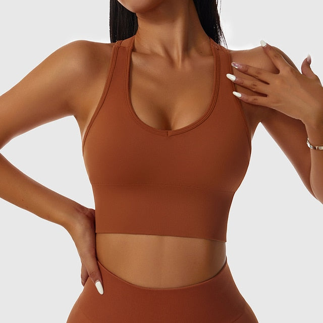 ASHEYWR New Seamless Sets Women Workout Shockproof Gather Undershirt Bra Two-Piece Set Slim Push Up Leggings Fitness Suit Female
