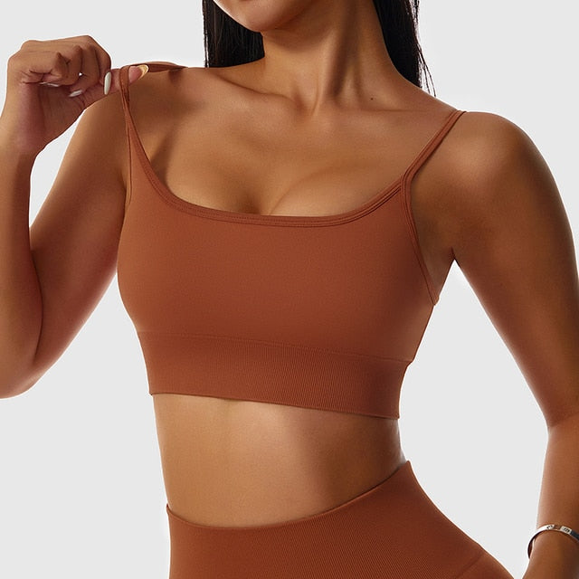 ASHEYWR New Seamless Sets Women Workout Shockproof Gather Undershirt Bra Two-Piece Set Slim Push Up Leggings Fitness Suit Female