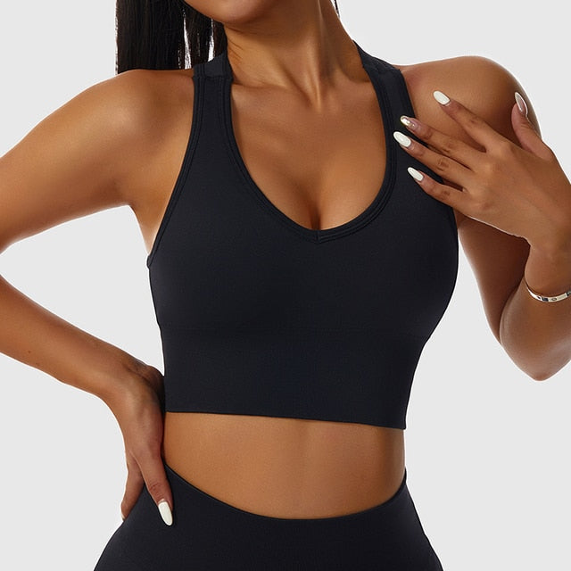 ASHEYWR New Seamless Sets Women Workout Shockproof Gather Undershirt Bra Two-Piece Set Slim Push Up Leggings Fitness Suit Female