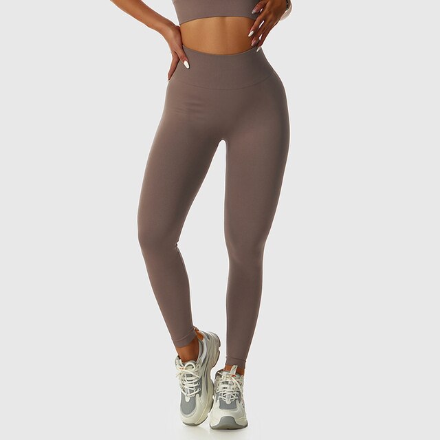 ASHEYWR New Seamless Sets Women Workout Shockproof Gather Undershirt Bra Two-Piece Set Slim Push Up Leggings Fitness Suit Female