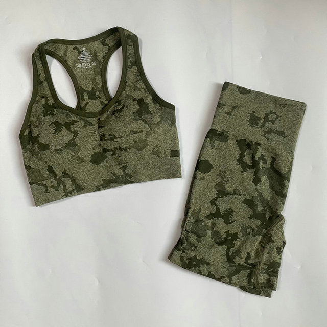 Adapt Camo Seamless Yoga Set For Women Workout Summer Clothes Sports Bra Fitness Shorts Leggings Gym Clothing Outfit Shorts Set