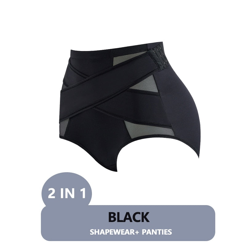 Flarixa Plus Size Women's Waist Trainer Body Shaper Tummy Control Shorts High Waist Flat Belly Panties Butt Lifter Pants Boxer
