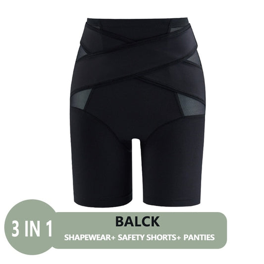 Flarixa Plus Size Women's Waist Trainer Body Shaper Tummy Control Shorts High Waist Flat Belly Panties Butt Lifter Pants Boxer