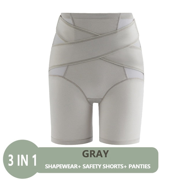 Flarixa Plus Size Women's Waist Trainer Body Shaper Tummy Control Shorts High Waist Flat Belly Panties Butt Lifter Pants Boxer