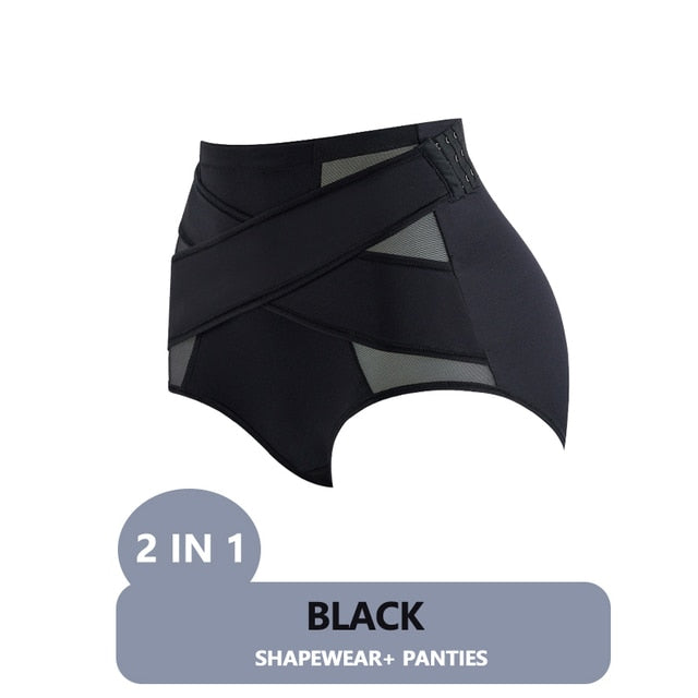 Flarixa Plus Size Women's Waist Trainer Body Shaper Tummy Control Shorts High Waist Flat Belly Panties Butt Lifter Pants Boxer