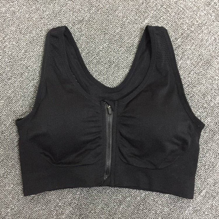 Front Zipper Sports Bras For Women Shockproof Breathable Rimless Running Vest Yoga Sports Bralette Underwear Women Workout Top