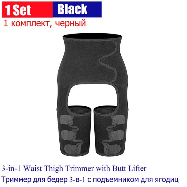 MTATMT Sweat Waist Trainer Thigh Trimmer for Women Workout Fitness High Waist Butt Lifter Shapewear Belt 3 in 1 Adjustable Belt