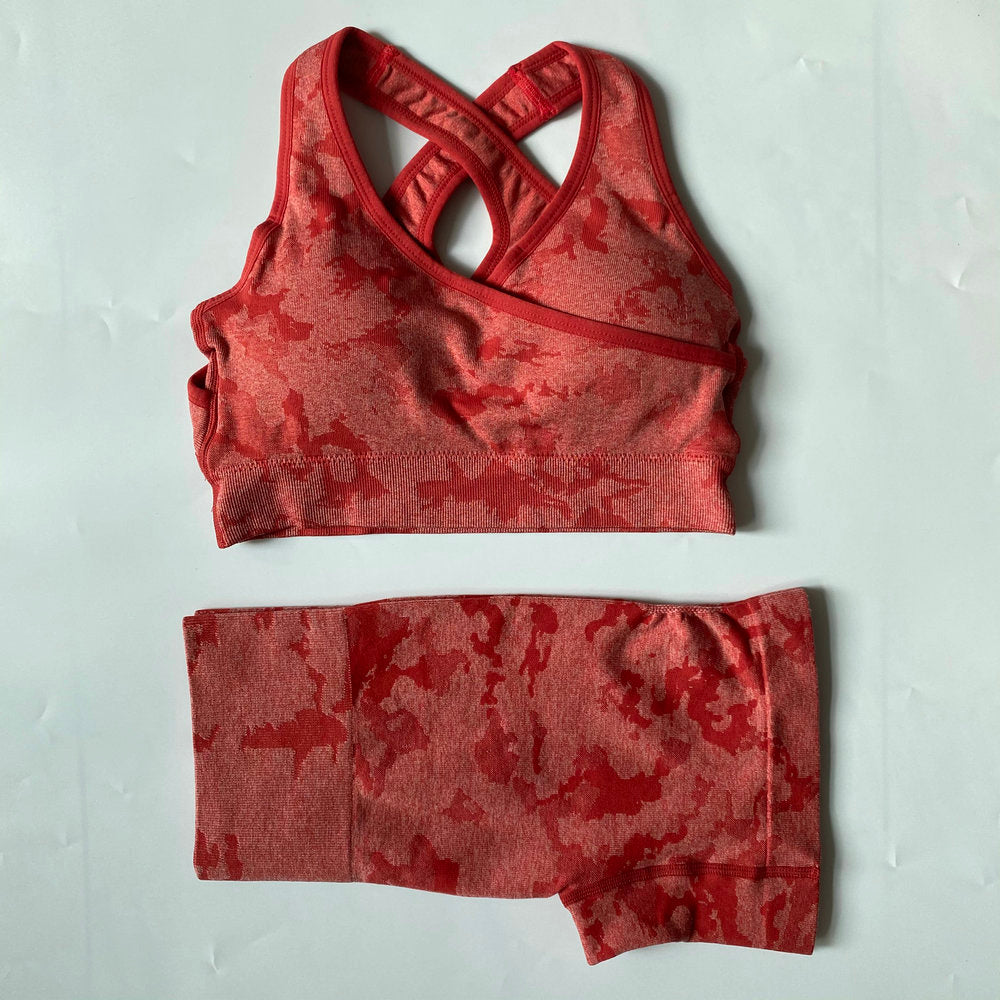 Adapt Camo Seamless Yoga Set For Women Workout Summer Clothes Sports Bra Fitness Shorts Leggings Gym Clothing Outfit Shorts Set