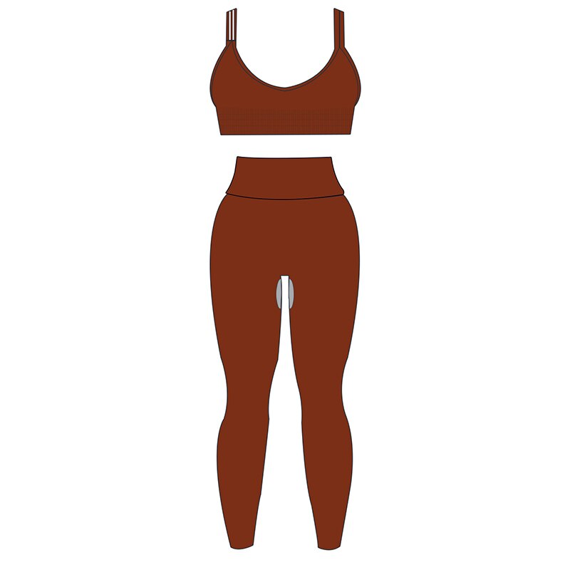 ASHEYWR New Seamless Sets Women Workout Shockproof Gather Undershirt Bra Two-Piece Set Slim Push Up Leggings Fitness Suit Female