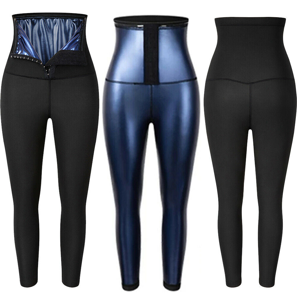 High Waist Sauna Leggings for Women Workout Sweat Pants Waist Trainer Tummy Control Hot Thermo Shapewear Gym Workout Capris