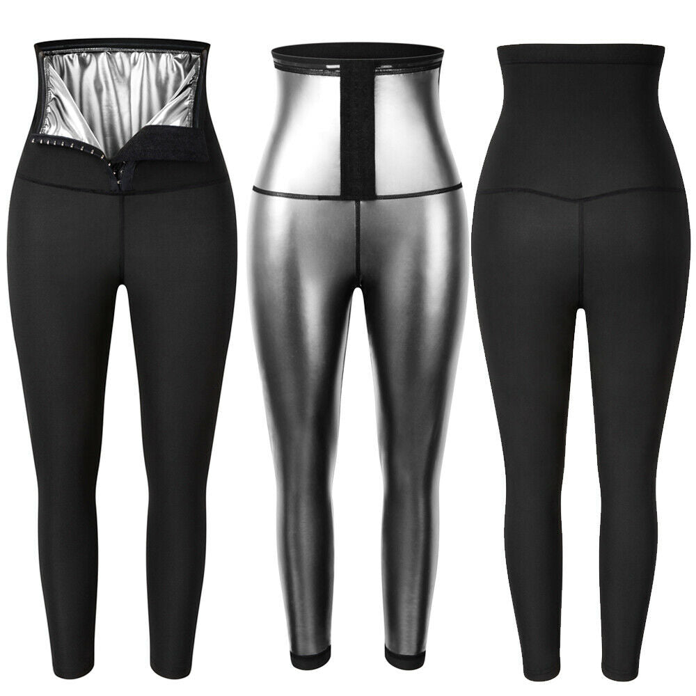 High Waist Sauna Leggings for Women Workout Sweat Pants Waist Trainer Tummy Control Hot Thermo Shapewear Gym Workout Capris