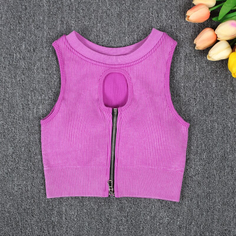 NORMOV Wash Ribbed Yoga Sets 1/2 PCS Sports Sets Zipper Bra Shirts High Waist Fitness Leggings Shorts Women Workout Sets Summer