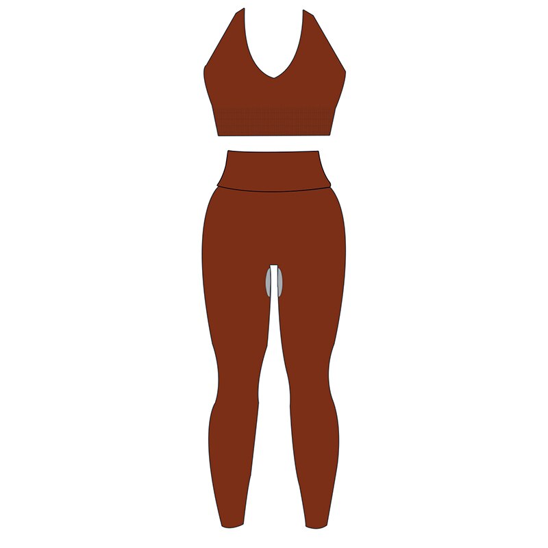 ASHEYWR New Seamless Sets Women Workout Shockproof Gather Undershirt Bra Two-Piece Set Slim Push Up Leggings Fitness Suit Female