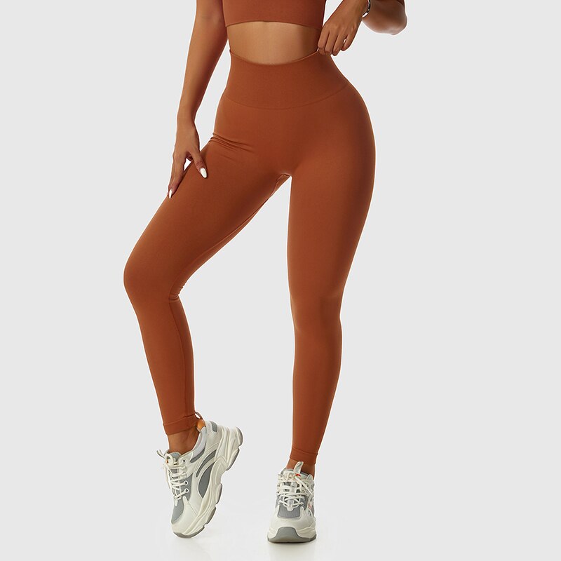 ASHEYWR New Seamless Sets Women Workout Shockproof Gather Undershirt Bra Two-Piece Set Slim Push Up Leggings Fitness Suit Female