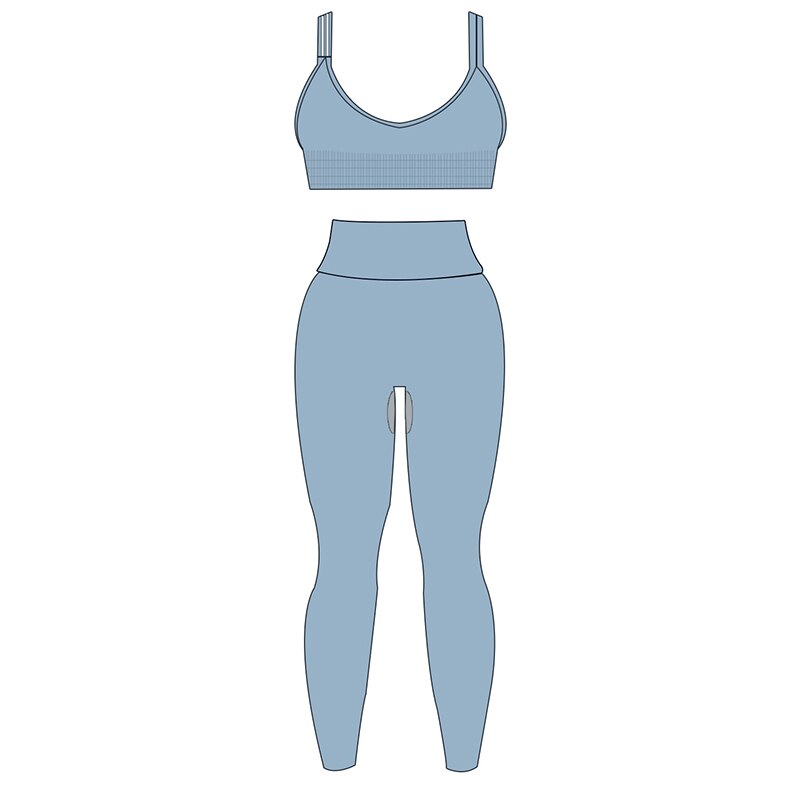 ASHEYWR New Seamless Sets Women Workout Shockproof Gather Undershirt Bra Two-Piece Set Slim Push Up Leggings Fitness Suit Female
