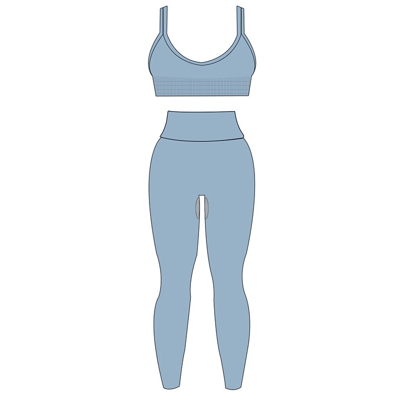 ASHEYWR New Seamless Sets Women Workout Shockproof Gather Undershirt Bra Two-Piece Set Slim Push Up Leggings Fitness Suit Female