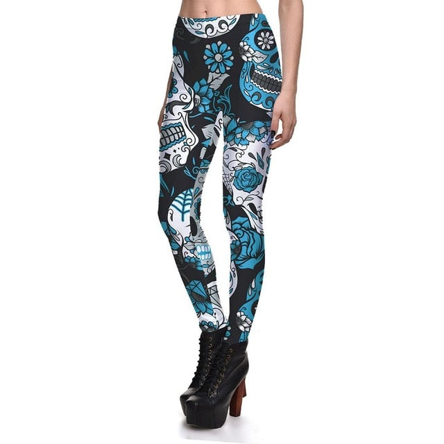 20 styles Women Fashion Legging Skull Head Love Mask Blood Printing leggings Slim High Waist Leggings Woman Sexy Pants