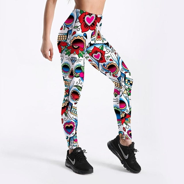 20 styles Women Fashion Legging Skull Head Love Mask Blood Printing leggings Slim High Waist Leggings Woman Sexy Pants