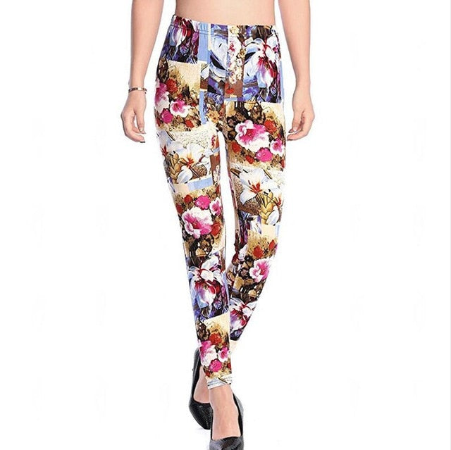 Women Comic Leggings Cartoon Printed Leggins high Stretch Girls Legging Punk Rock Leggin Disco Pants Evening Clubwear 9 styles