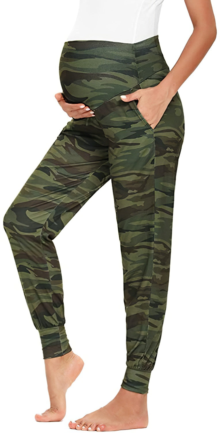 Maternity Yoga Pants Seamless Knitted Sports Pants Pregnant Women Moisture-wicking Quick-drying Breathable Belly Support Pants
