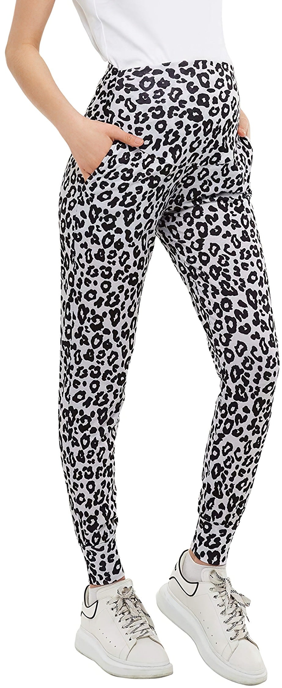 Maternity Yoga Pants Seamless Knitted Sports Pants Pregnant Women Moisture-wicking Quick-drying Breathable Belly Support Pants