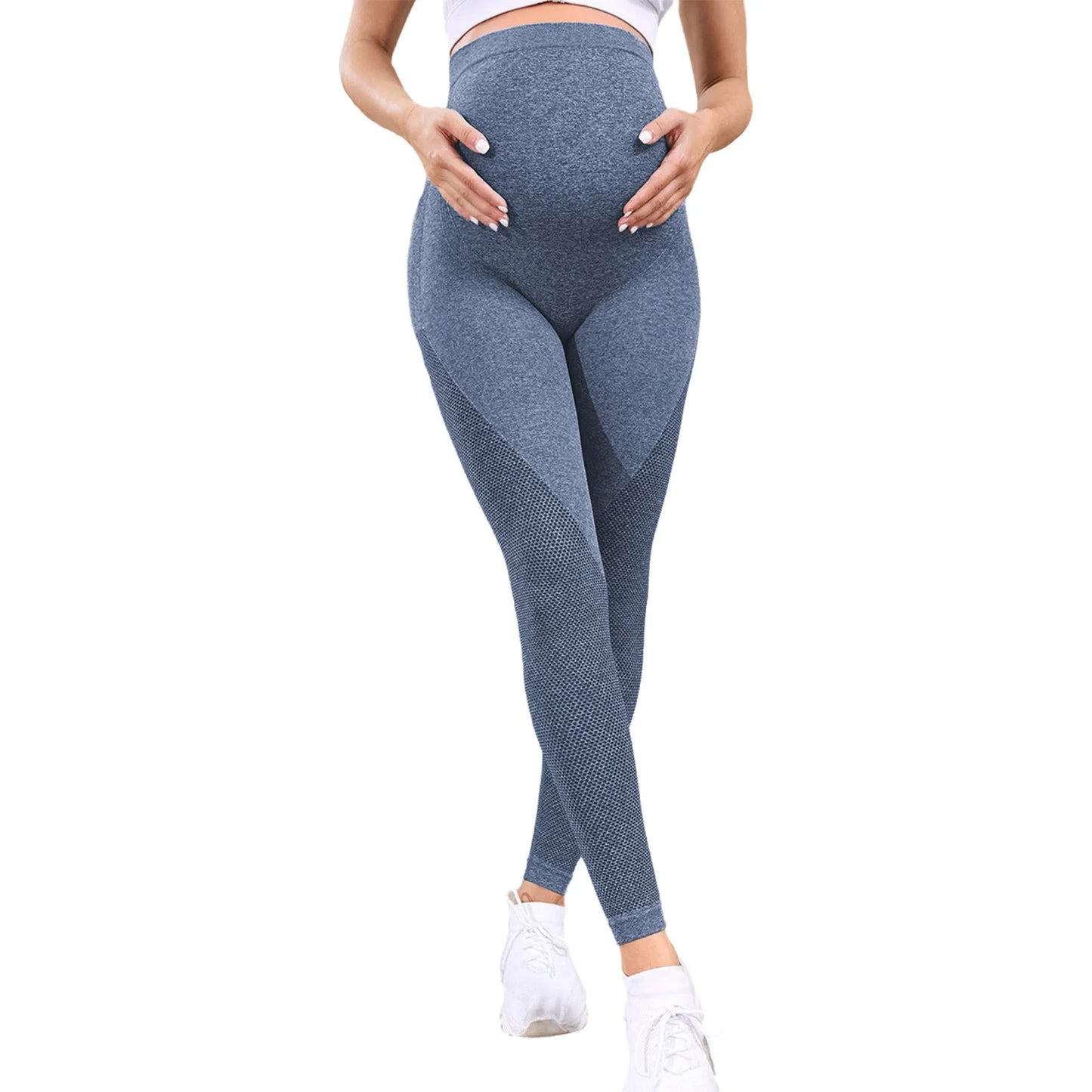 Maternity Casual Yoga Leggings with Belly Support Pregnant Woman High Waist Pilates Pants Trousers for Sports Workout Daily Wear