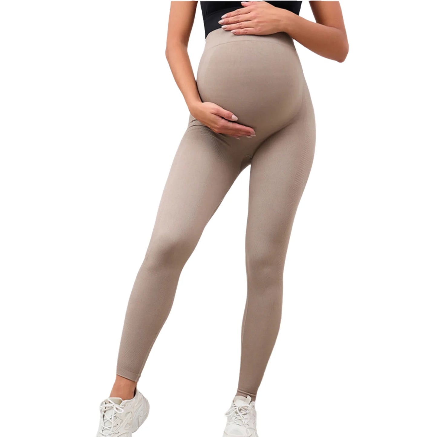 Maternity Casual Yoga Leggings with Belly Support Pregnant Woman High Waist Pilates Pants Trousers for Sports Workout Daily Wear