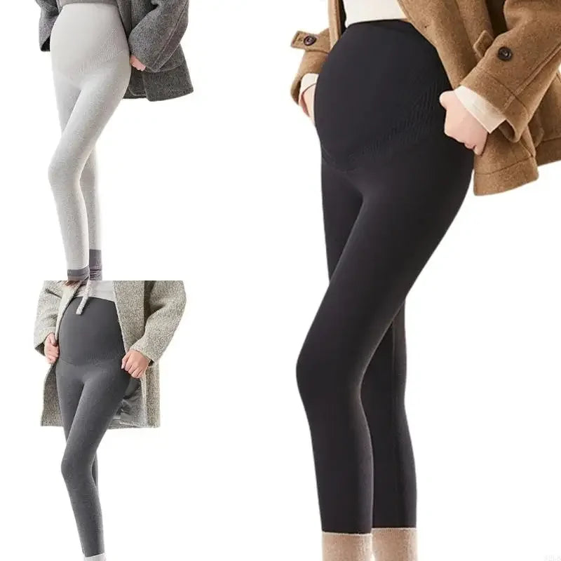 Pregnancy Leggings With Wide Elastic Waistband Breathable Cotton Thermal Tights For Exercise And Maternity Fashion 15UB