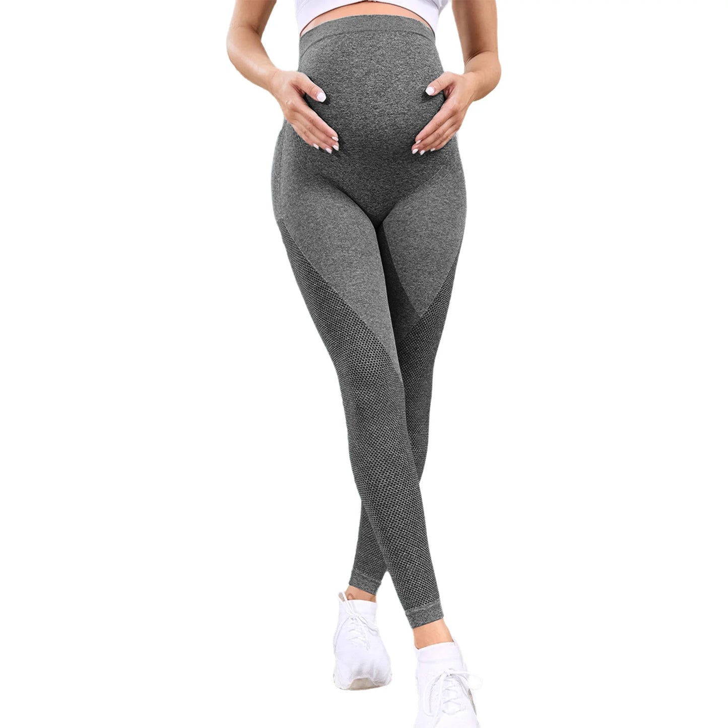 Maternity Casual Yoga Leggings with Belly Support Pregnant Woman High Waist Pilates Pants Trousers for Sports Workout Daily Wear