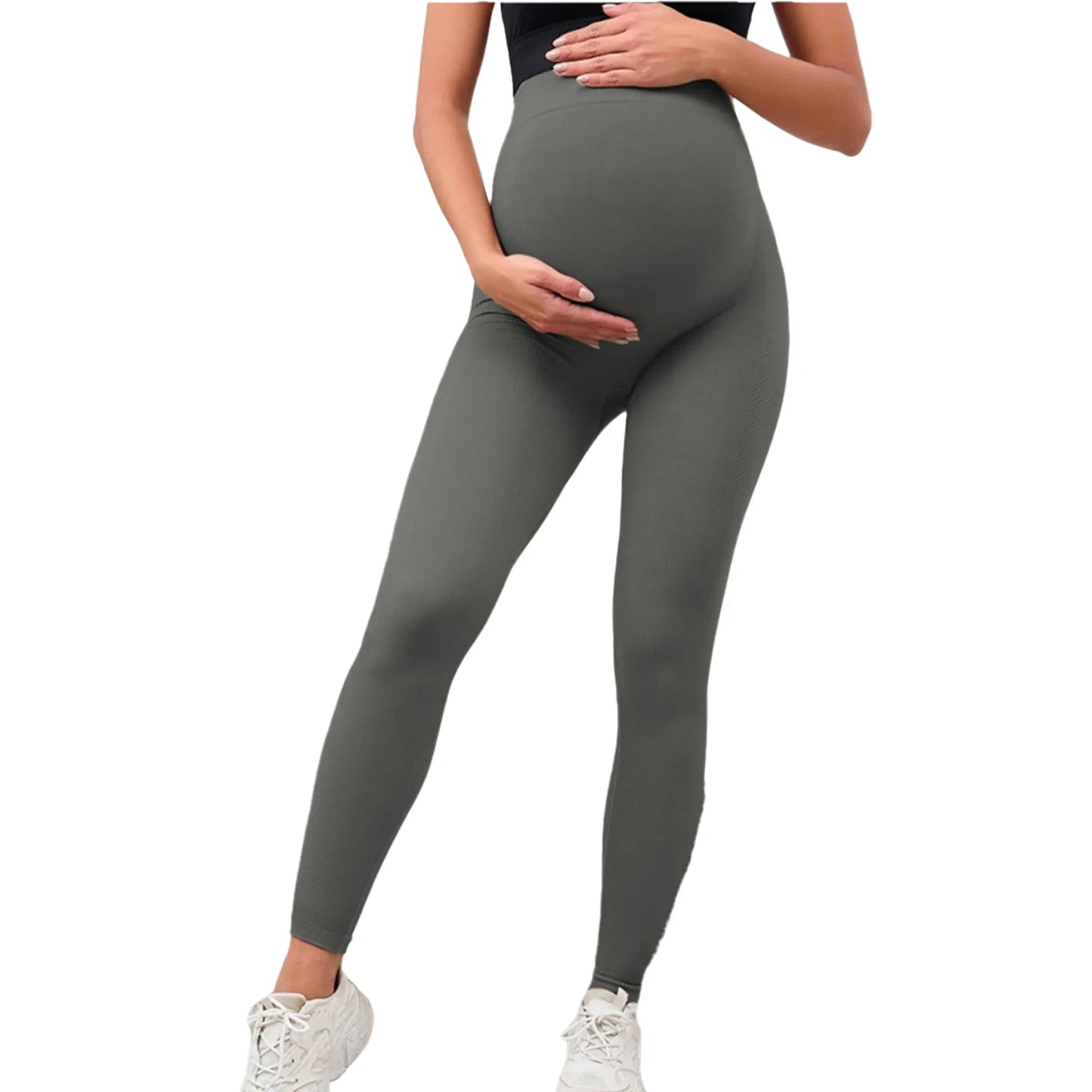 Maternity Casual Yoga Leggings with Belly Support Pregnant Woman High Waist Pilates Pants Trousers for Sports Workout Daily Wear