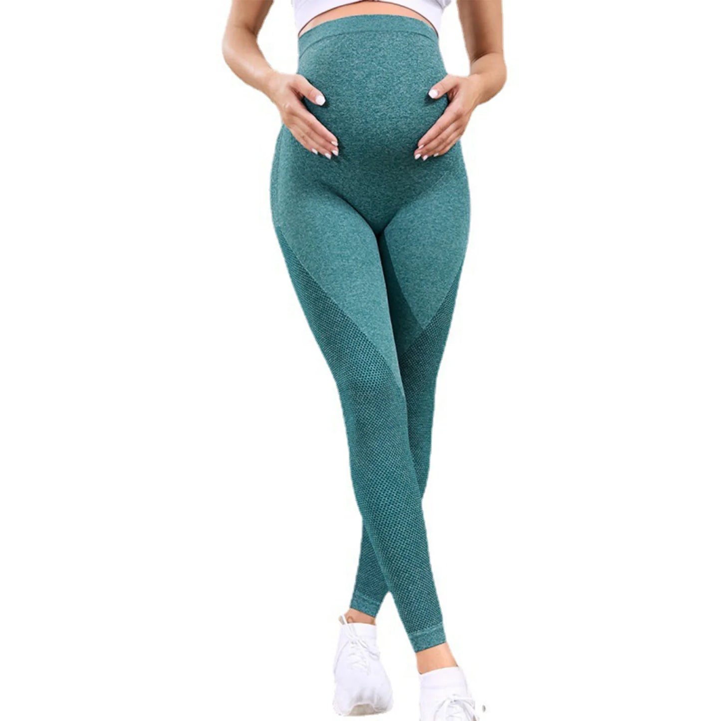 Maternity Casual Yoga Leggings with Belly Support Pregnant Woman High Waist Pilates Pants Trousers for Sports Workout Daily Wear