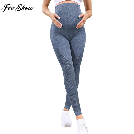 Maternity Casual Yoga Leggings with Belly Support Pregnant Woman High Waist Pilates Pants Trousers for Sports Workout Daily Wear