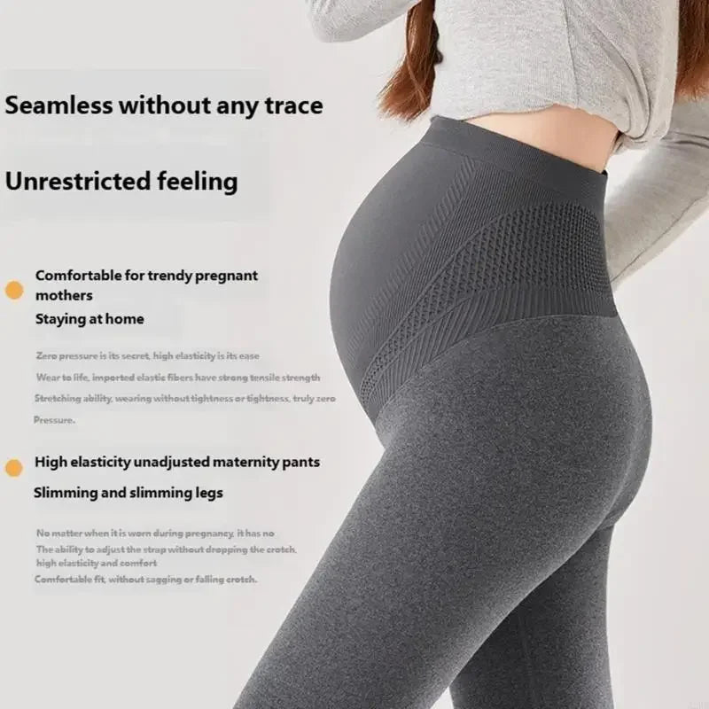 Pregnancy Leggings With Wide Elastic Waistband Breathable Cotton Thermal Tights For Exercise And Maternity Fashion 15UB