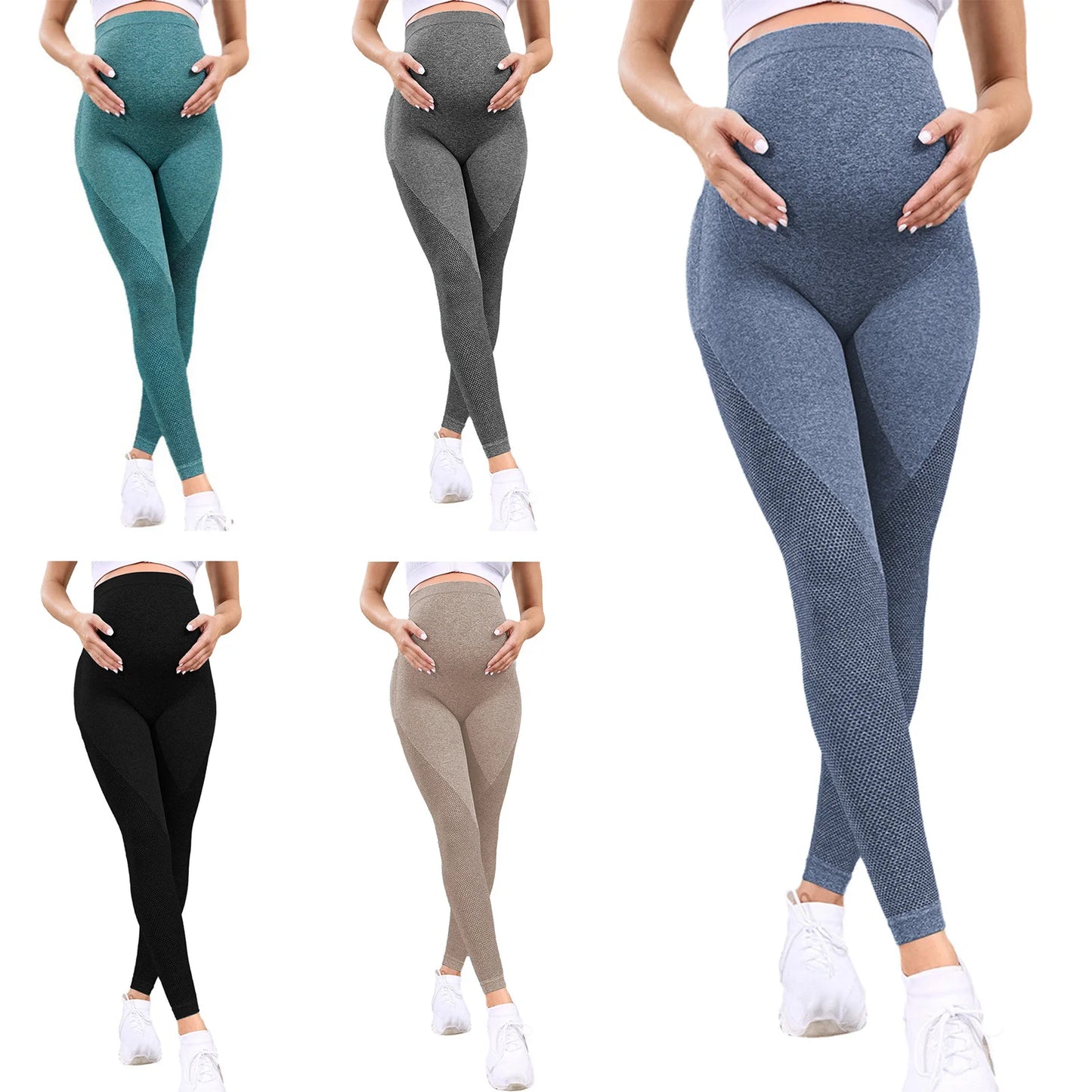 Maternity Casual Yoga Leggings with Belly Support Pregnant Woman High Waist Pilates Pants Trousers for Sports Workout Daily Wear