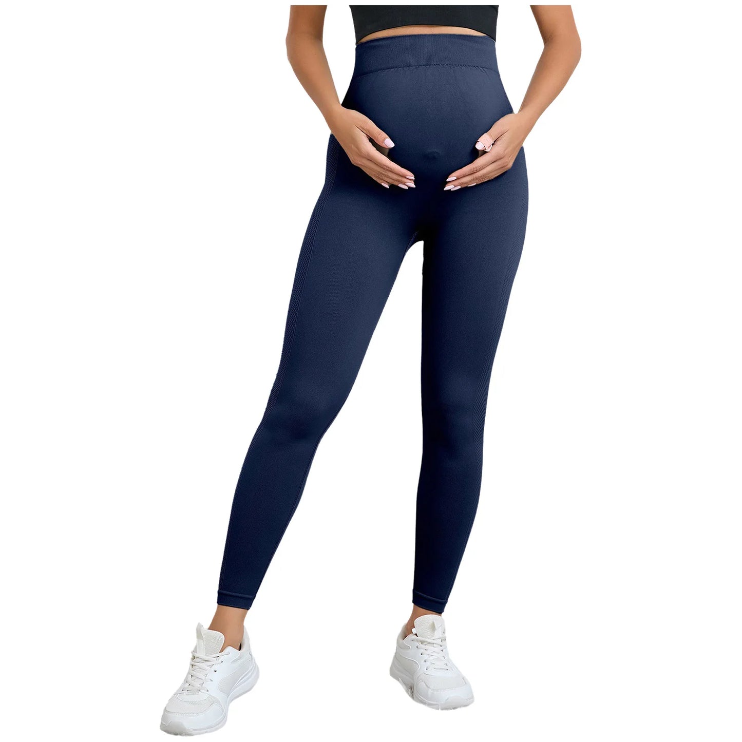 Maternity Casual Yoga Leggings with Belly Support Pregnant Woman High Waist Pilates Pants Trousers for Sports Workout Daily Wear