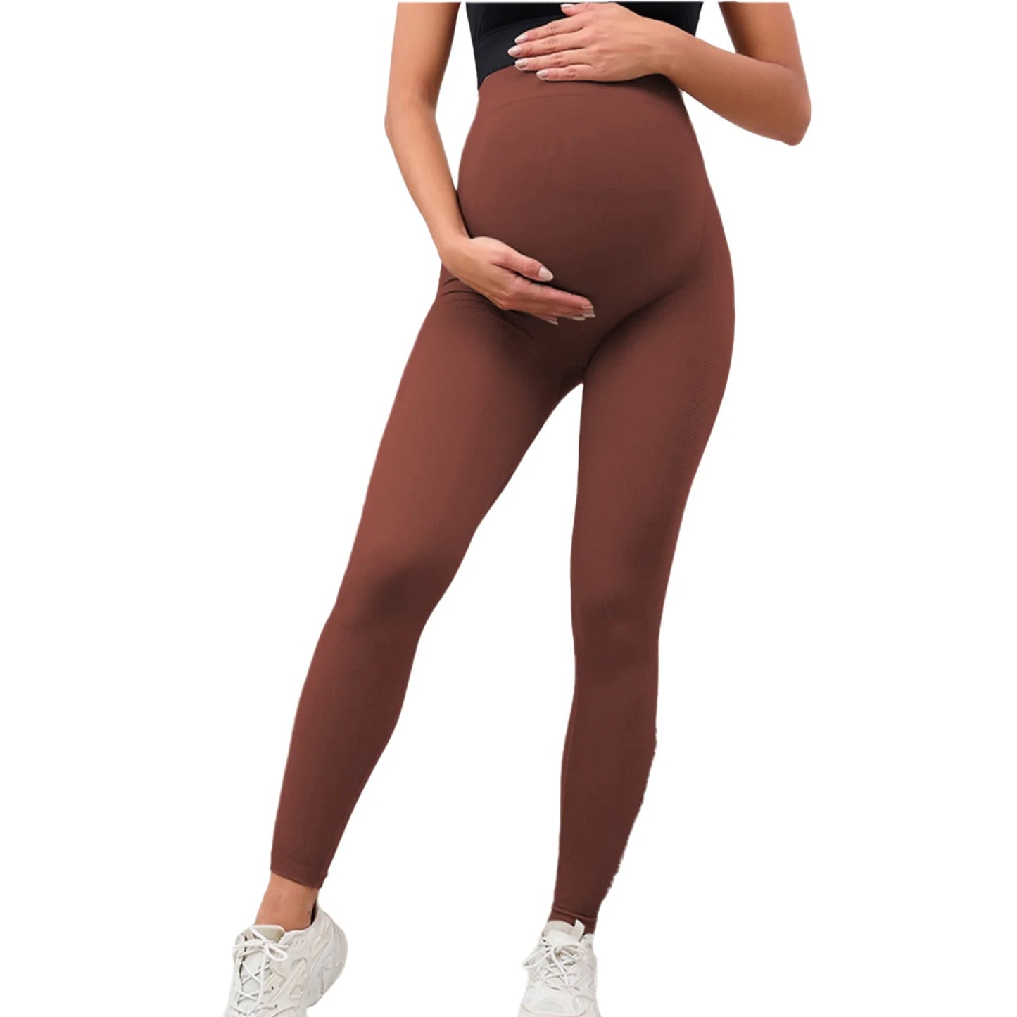 Maternity Casual Yoga Leggings with Belly Support Pregnant Woman High Waist Pilates Pants Trousers for Sports Workout Daily Wear