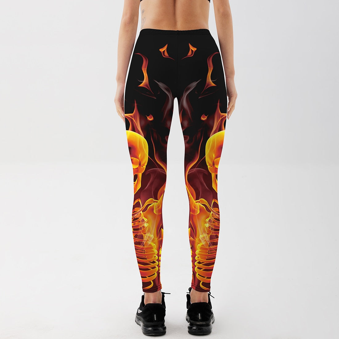 High waist Fitness Leggings women workout Push Up Legging fashion Printed fire skull jegging women pants