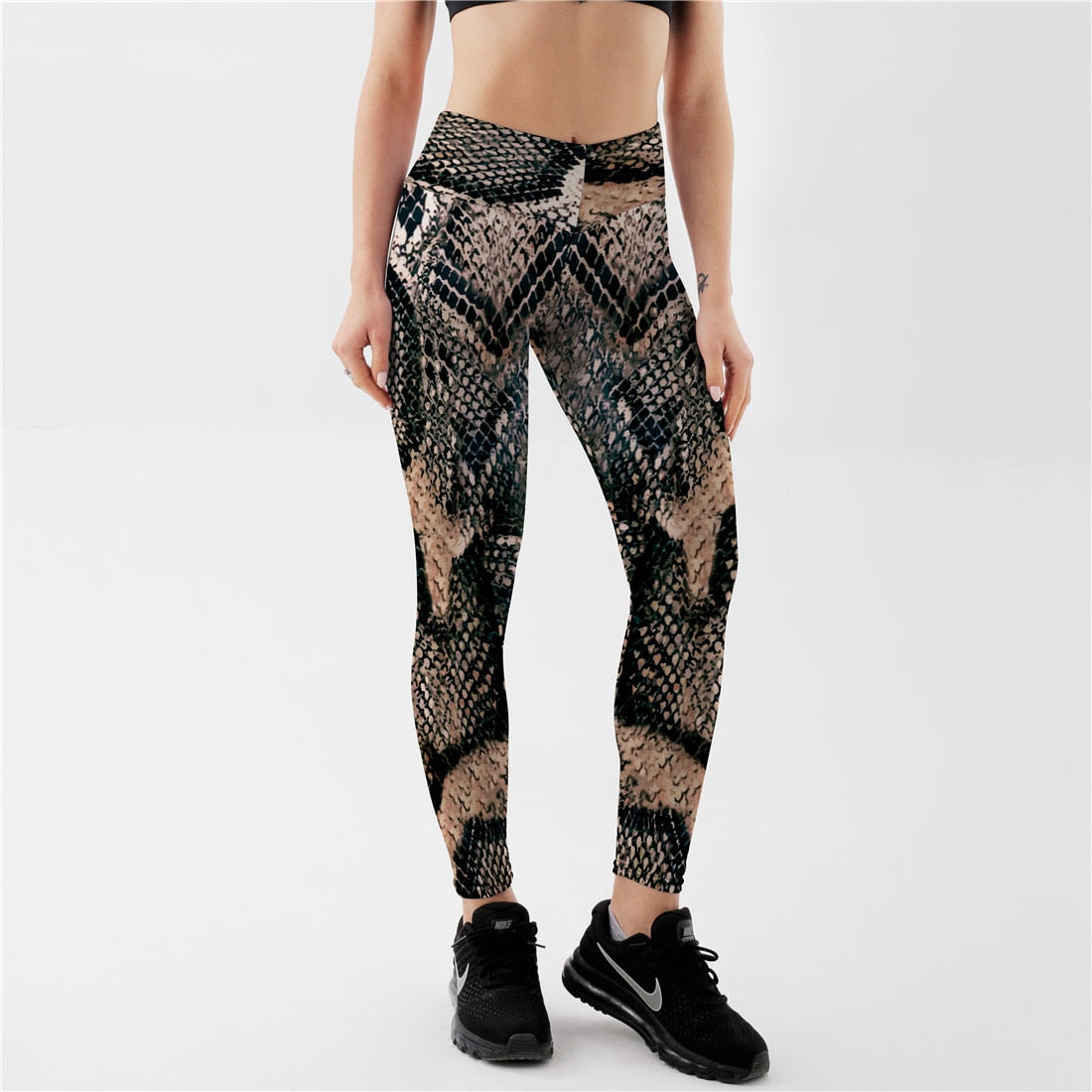 Female Snakeskin pattern Polyester Elastic Force Leggings New Style Women Workout Push Up Fashion Sexy Skinny Leggings