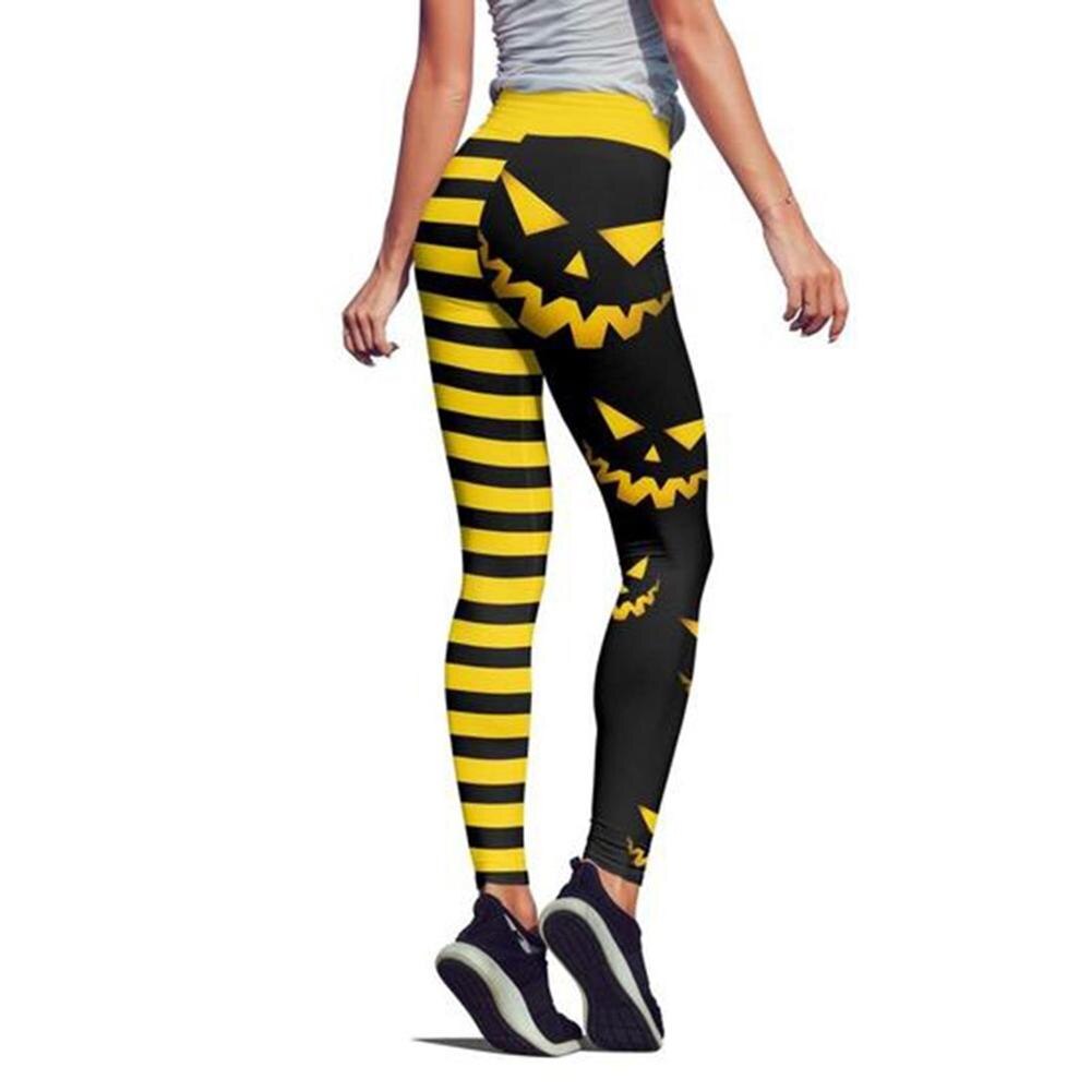 FCCEXIO Gothic New High Waist Fitness Colorful striped Bat Print Leggings Women Workout Legging Fashion Jeggings Women Pants