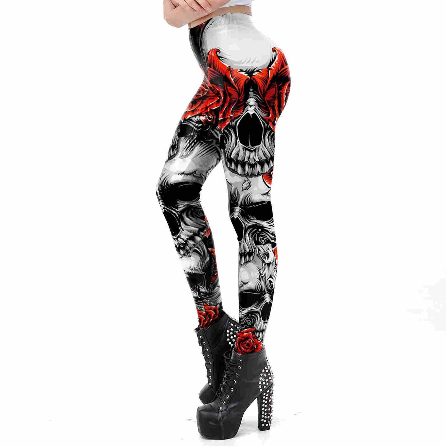 2021 New Cheap Punk Womens Fitness Legging Sugar Skull Leggings For Women Girl Pink Print Workout Fantastic Party Ankle Pants