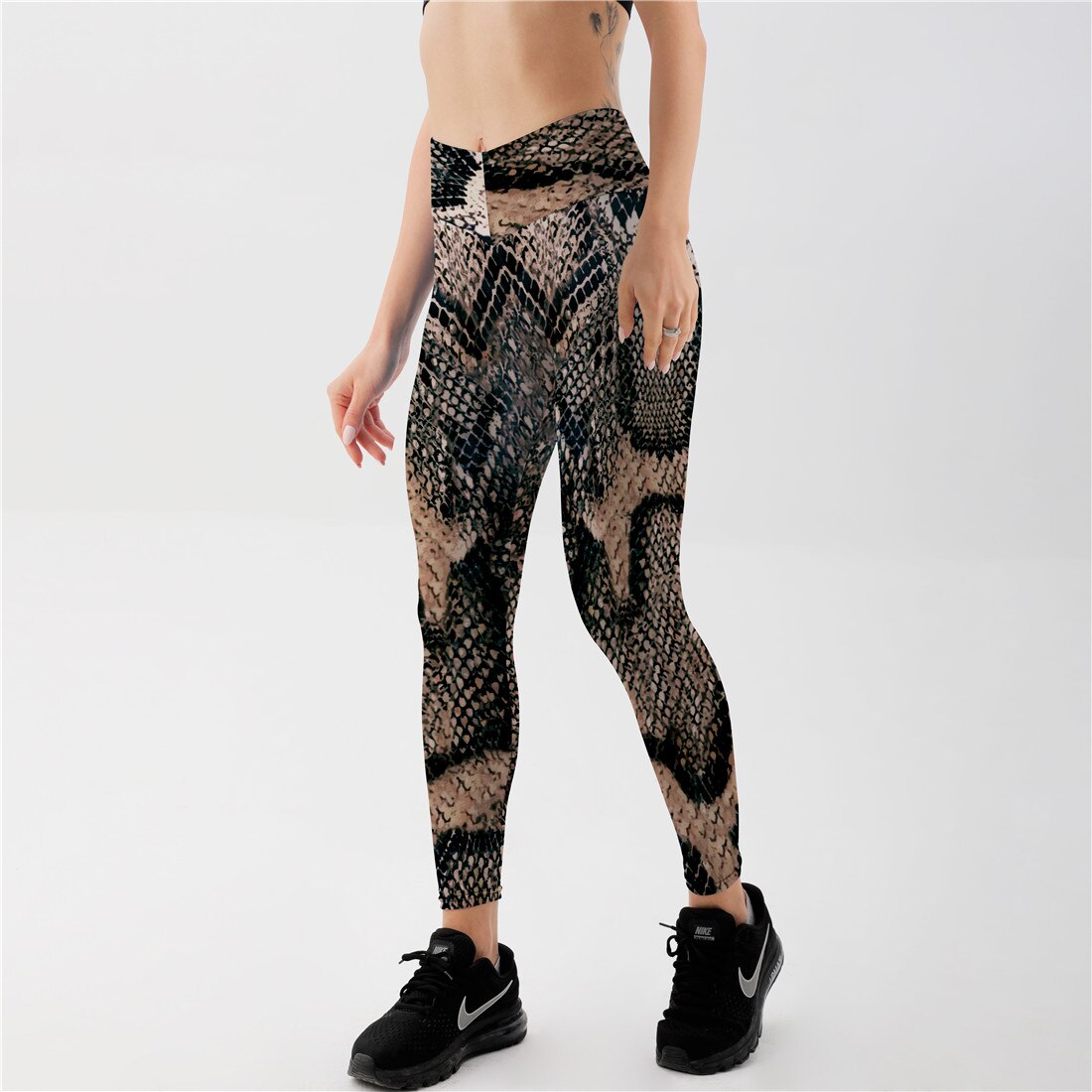 Female Snakeskin pattern Polyester Elastic Force Leggings New Style Women Workout Push Up Fashion Sexy Skinny Leggings